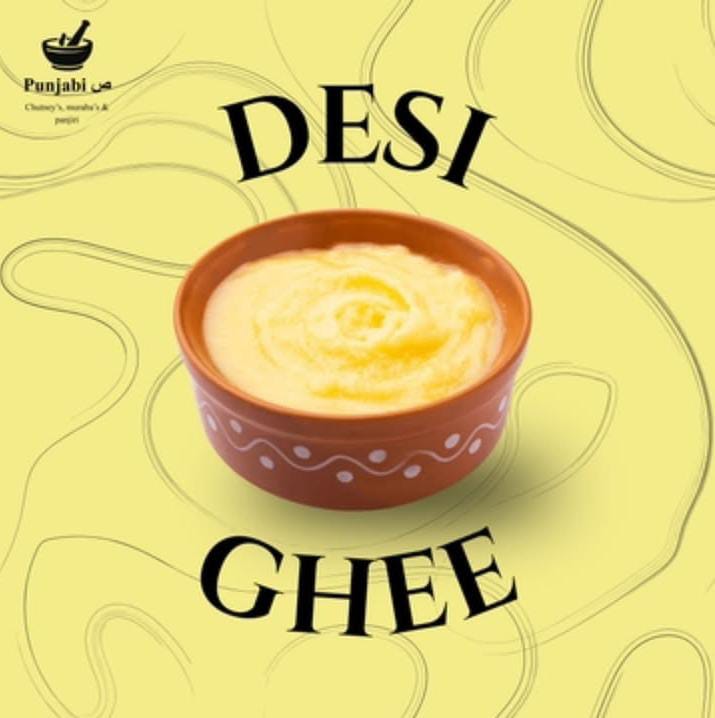 Punjabi Suad Desi Ghee – Pure & Natural Clarified Butter in clay bowl
