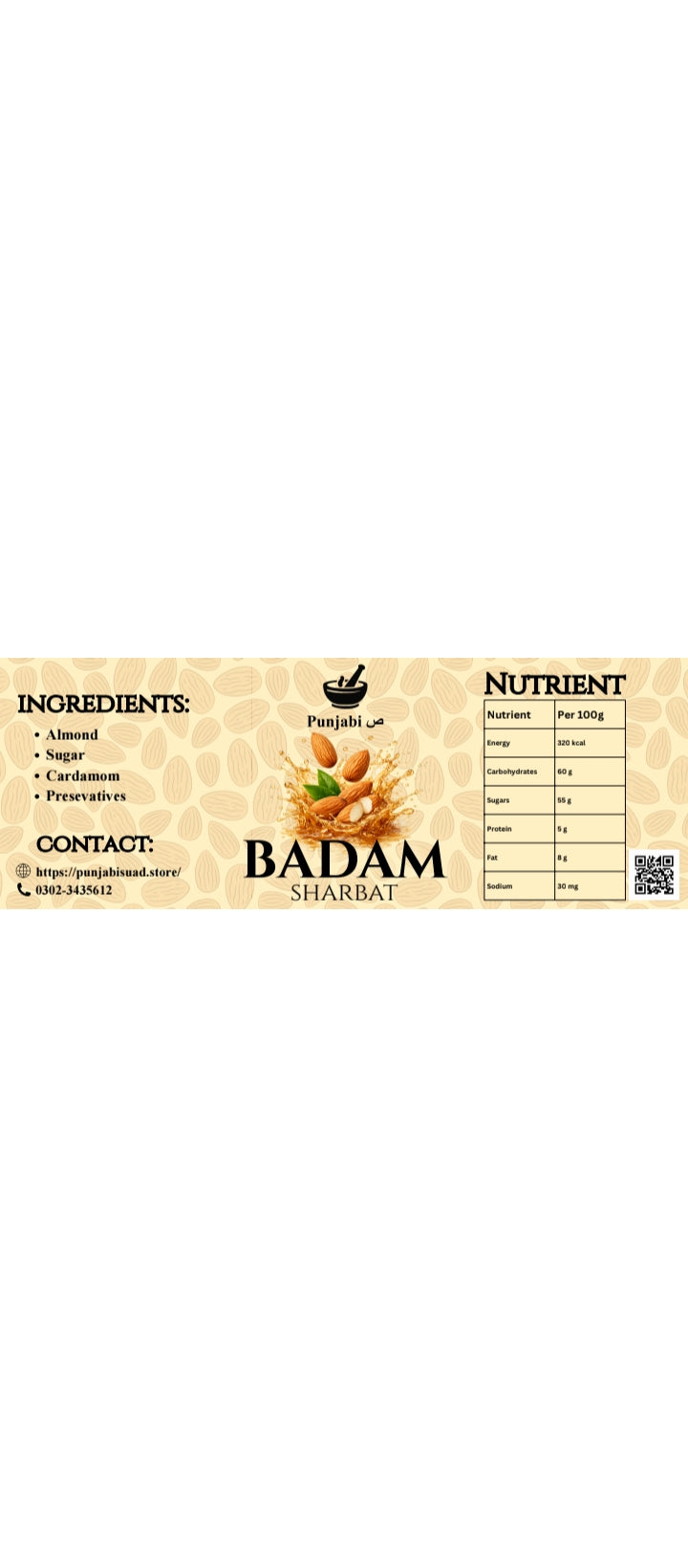 Punjabi Suad™ Badam Sharbat – Rich Almond & Cardamom Drink